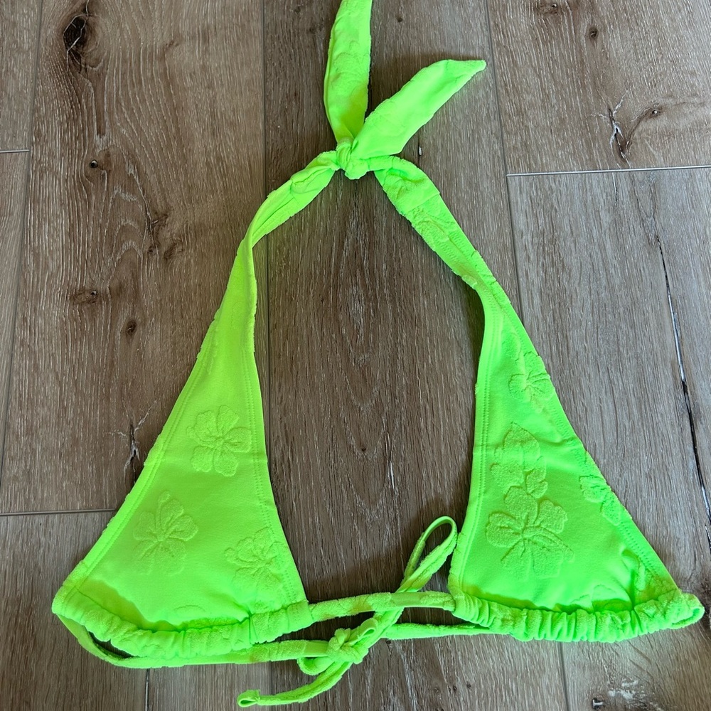 TARGET, Wild Fable, Green, Terry Textured, Bralette Bikini Top, Size: XS